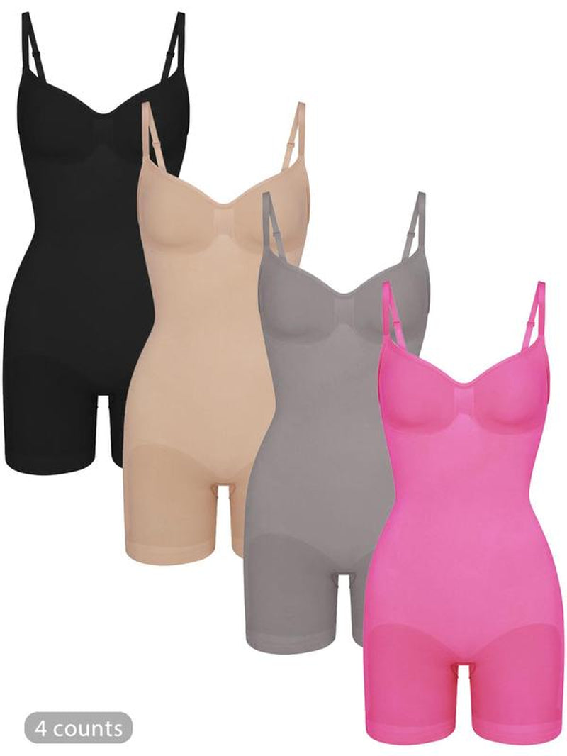 Women'S Solid Backless Seamless Shapewear Romper, Casual Comfy Tummy Control Hip Lifting Shaper for Daily Wear, Ladies Shapewear for All Seasons
