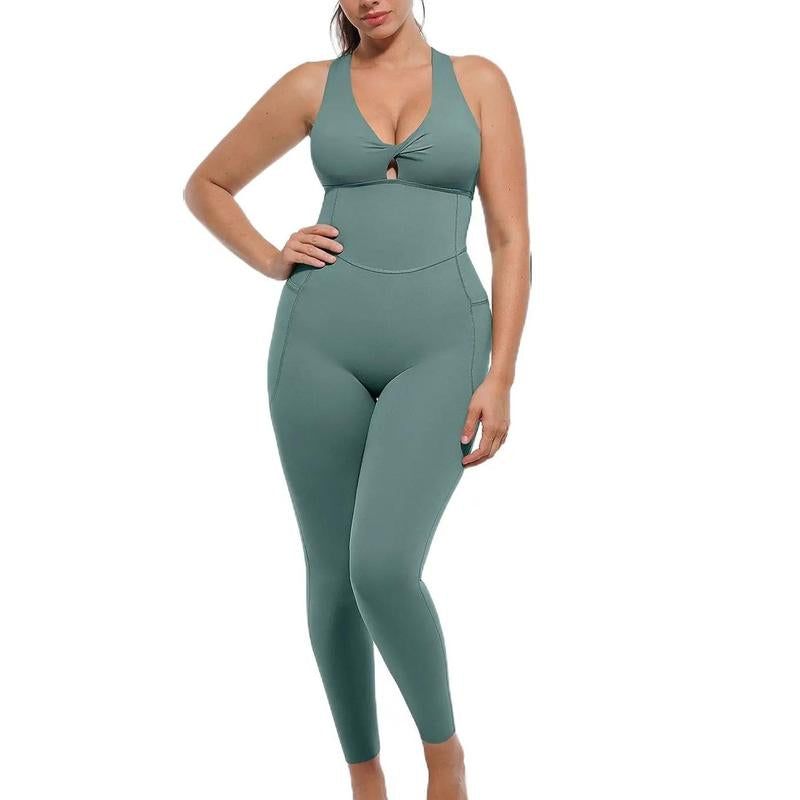 Shapellx Deep V Shapewear with Chest Support Breathable High-Waisted Tummy Control Jumpsuit