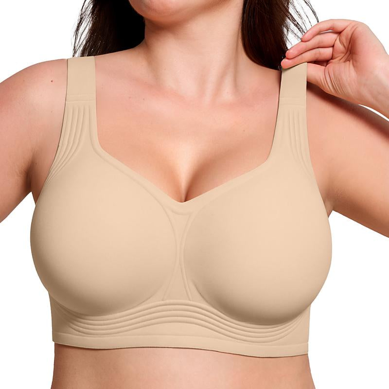 OEAK Womens Jelly Bras Full Coverage Wireless Supportive Bra Push up plus Size Comfort Soft No Underwire Seamless Comfortable Wireless T-Shirt Everyday Bras Wings