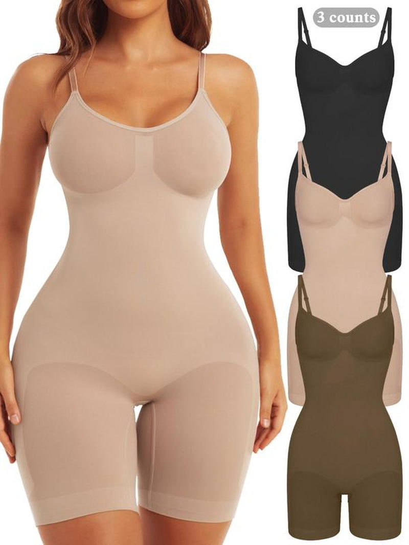 Women'S Solid Backless Seamless Shapewear Romper, Casual Comfy Tummy Control Hip Lifting Shaper for Daily Wear, Ladies Shapewear for All Seasons