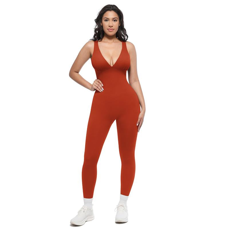Shapellx Deep V Shapewear with Chest Support Breathable High-Waisted Tummy Control Jumpsuit