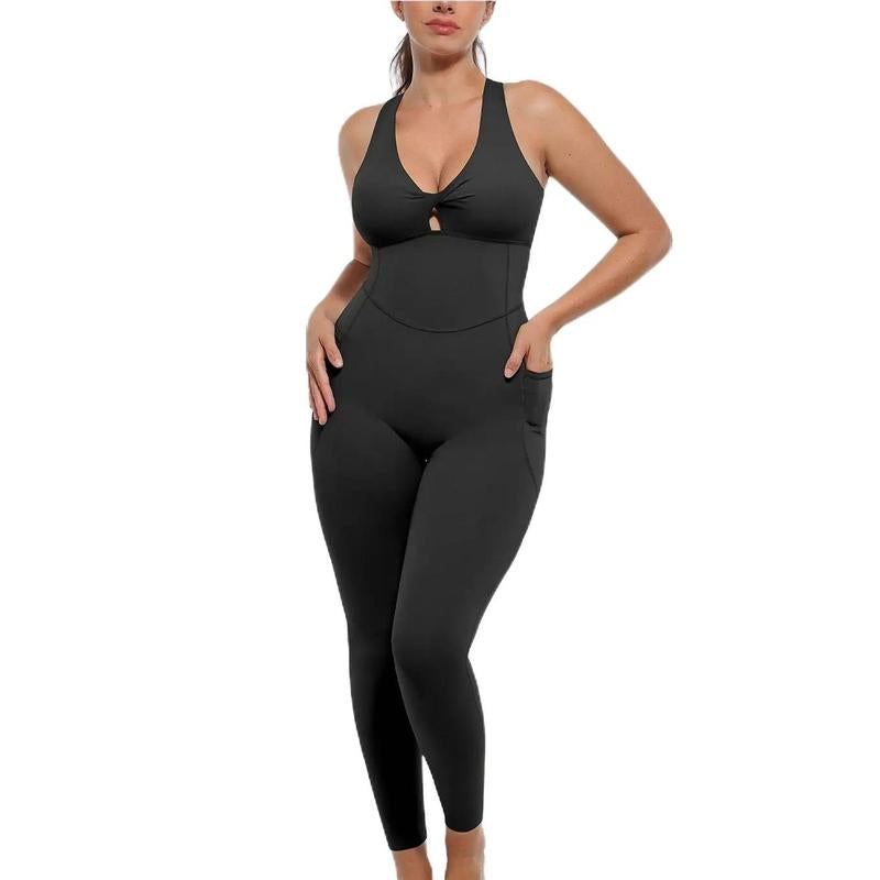 Shapellx Deep V Shapewear with Chest Support Breathable High-Waisted Tummy Control Jumpsuit