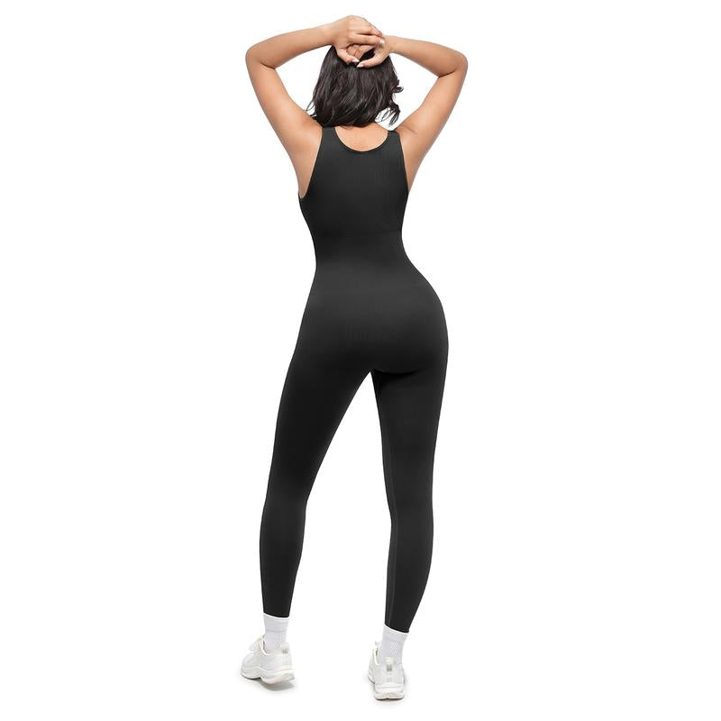 Shapellx Deep V Shapewear with Chest Support Breathable High-Waisted Tummy Control Jumpsuit