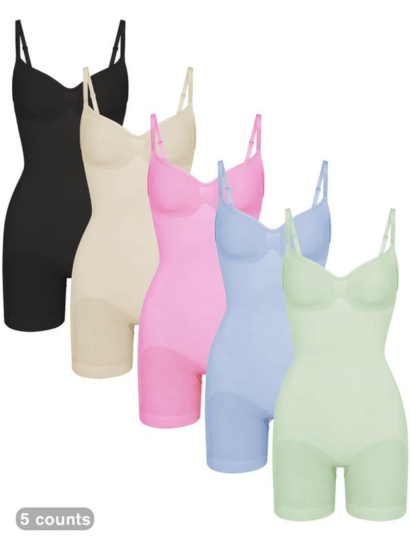 Women'S Solid Backless Seamless Shapewear Romper, Casual Comfy Tummy Control Hip Lifting Shaper for Daily Wear, Ladies Shapewear for All Seasons