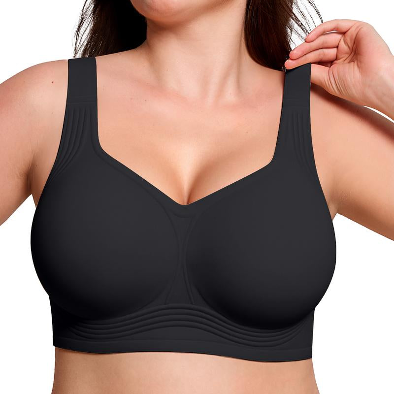 OEAK Womens Jelly Bras Full Coverage Wireless Supportive Bra Push up plus Size Comfort Soft No Underwire Seamless Comfortable Wireless T-Shirt Everyday Bras Wings
