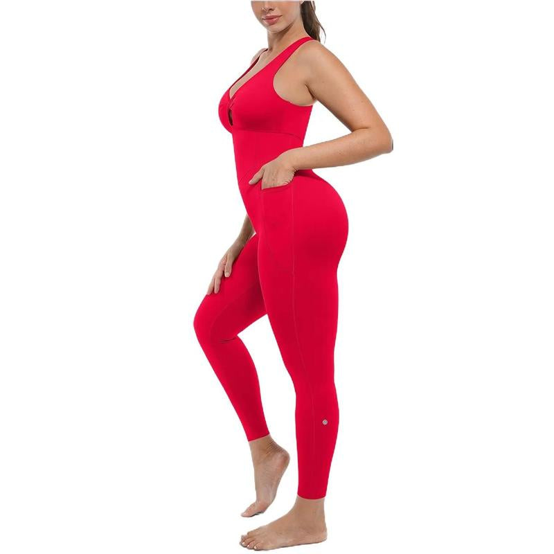 Shapellx Deep V Shapewear with Chest Support Breathable High-Waisted Tummy Control Jumpsuit