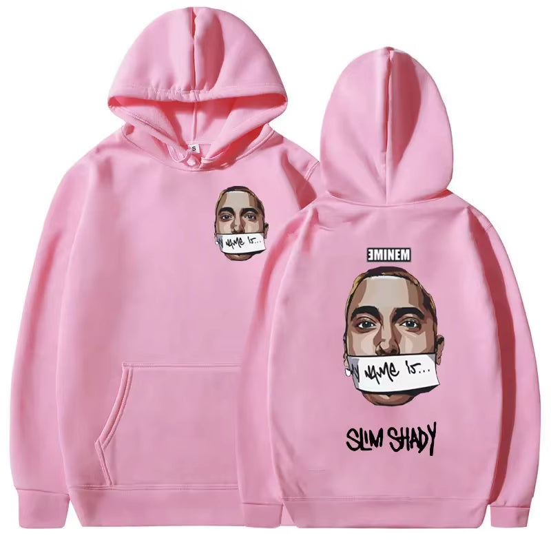 Eminem My Name Is Slim Shady Hoodie Men Rock Rapper Music Album Print Sweatshirt Unisex Hip Hop Fashion Hoodies Y2K Streetwear