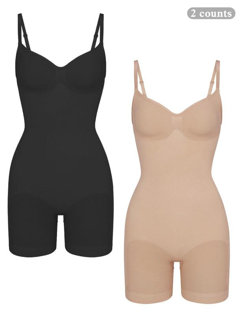 Women'S Solid Backless Seamless Shapewear Romper, Casual Comfy Tummy Control Hip Lifting Shaper for Daily Wear, Ladies Shapewear for All Seasons