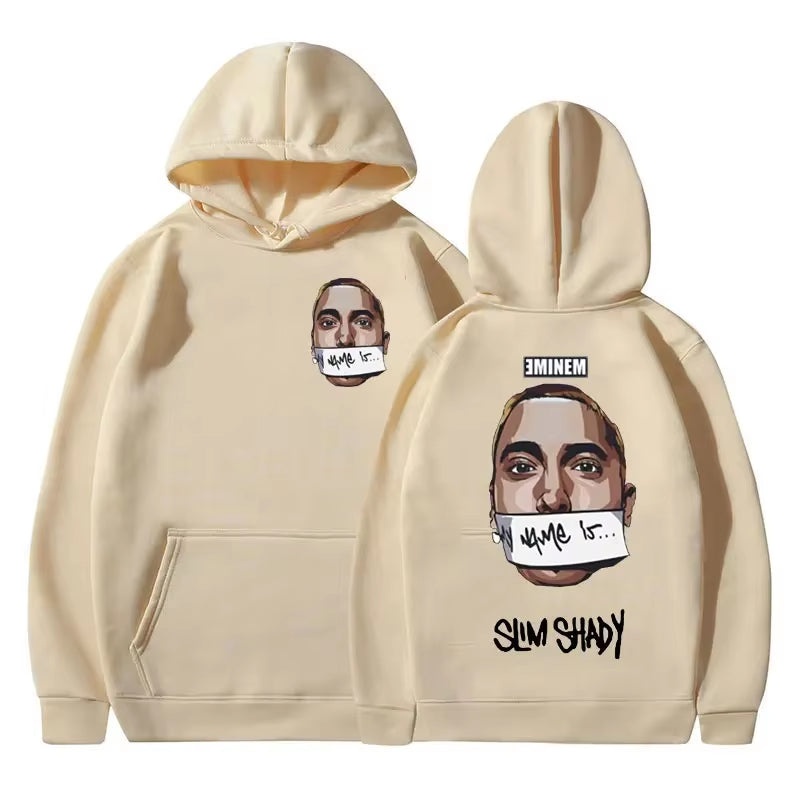 Eminem My Name Is Slim Shady Hoodie Men Rock Rapper Music Album Print Sweatshirt Unisex Hip Hop Fashion Hoodies Y2K Streetwear