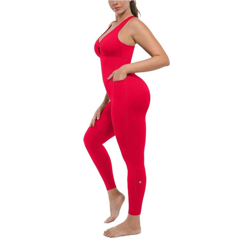 Shapellx Deep V Shapewear with Chest Support Breathable High-Waisted Tummy Control Jumpsuit