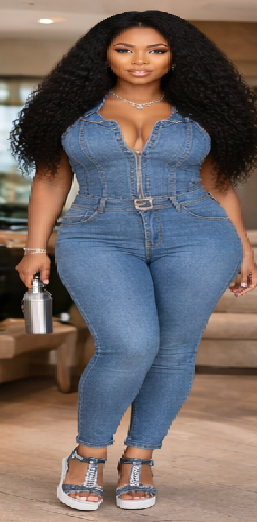 Denim Sculpt Jumpsuit #DenimTrend #BodyFit #ModernFashion