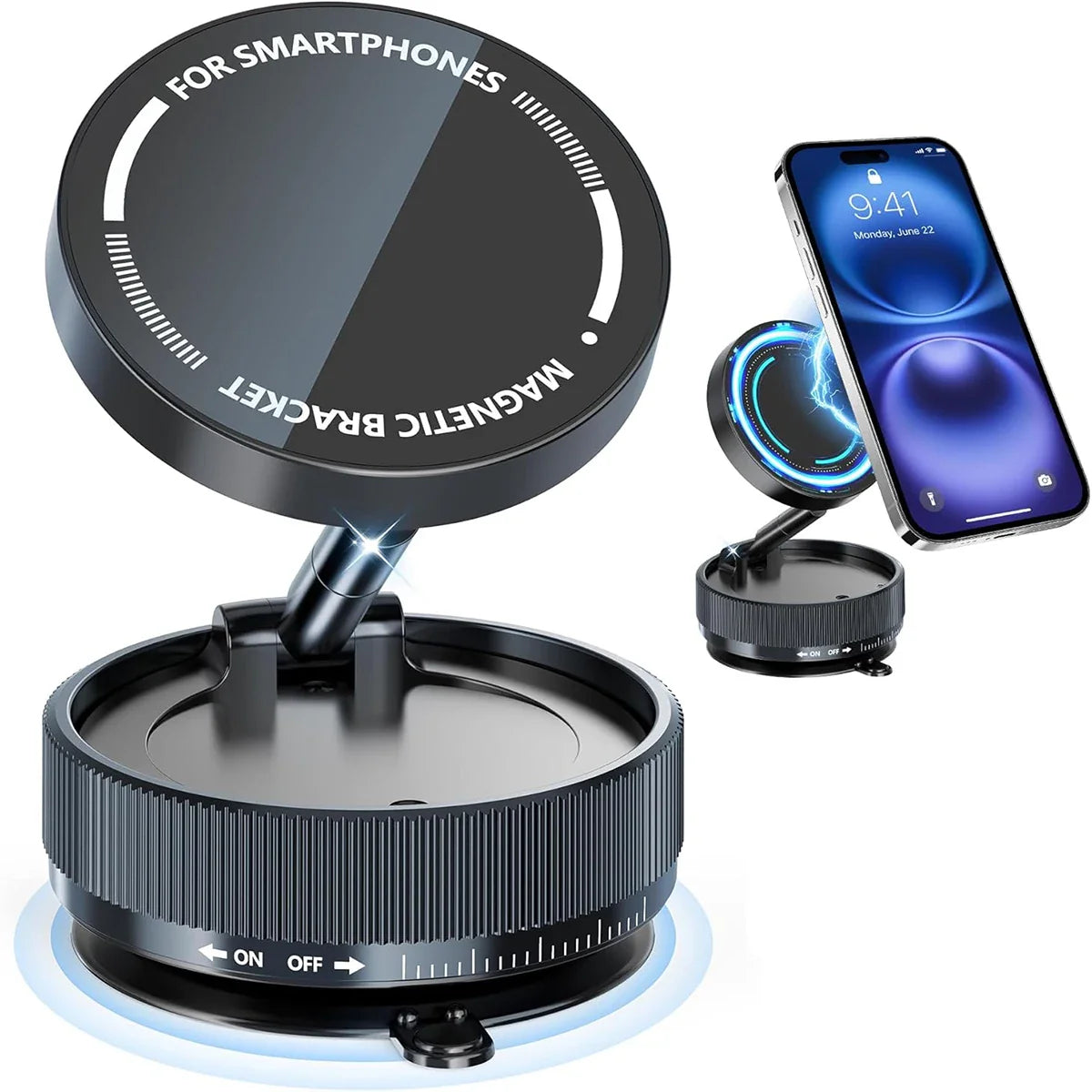 360° Vacuum Magnetic Phone Holder, Car/Gym/Mirror