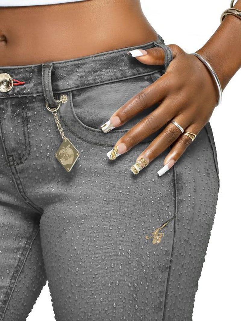 Rain on Me Low-Rise Straight Leg Jeans - Slate