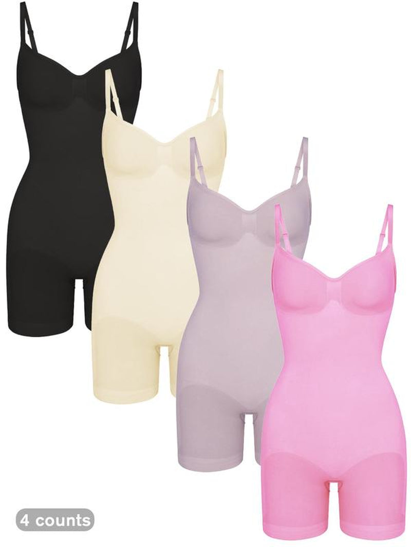 Women'S Solid Backless Seamless Shapewear Romper, Casual Comfy Tummy Control Hip Lifting Shaper for Daily Wear, Ladies Shapewear for All Seasons