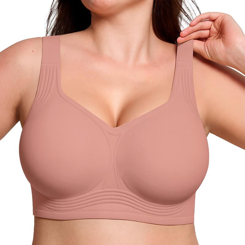 OEAK Womens Jelly Bras Full Coverage Wireless Supportive Bra Push up plus Size Comfort Soft No Underwire Seamless Comfortable Wireless T-Shirt Everyday Bras Wings