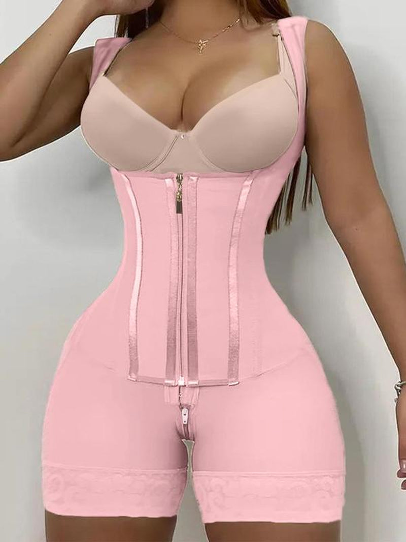 Christmas Women'S Solid Color Zipper Corset Shapewear Romper, Tummy Control Shaper, Women'S Body Shaping Underwear for Daily Wear