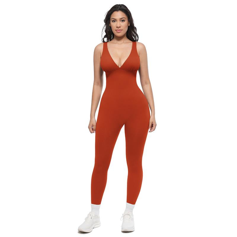 Shapellx Deep V Shapewear with Chest Support Breathable High-Waisted Tummy Control Jumpsuit