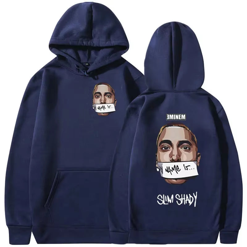 Eminem My Name Is Slim Shady Hoodie Men Rock Rapper Music Album Print Sweatshirt Unisex Hip Hop Fashion Hoodies Y2K Streetwear