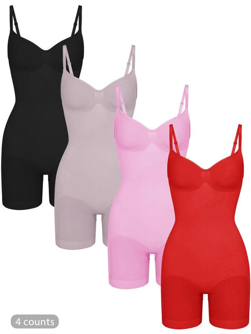 Women'S Solid Backless Seamless Shapewear Romper, Casual Comfy Tummy Control Hip Lifting Shaper for Daily Wear, Ladies Shapewear for All Seasons